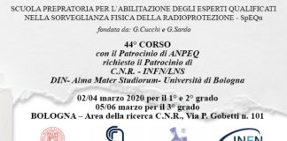 44° CORSO – SCUOLA PREPARATORIA PER L’ABILITAZIONE DEGLI ESPERTI QUALIFICATI NELLA SORVEGLIANZA FISICA DELLA RADIOPROTEZIONE – SpEQu