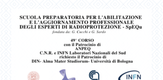 49° CORSO – SCUOLA PREPARATORIA PER L’ABILITAZIONE E L’AGGIORNAMENTO PROFESSIONALE DEGLI ESPERTI DI RADIOPROTEZIONE – SpEQu